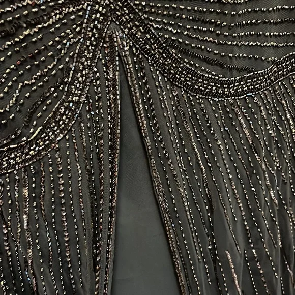 Gorgeous beaded navy dress size 14 - Picture 4 of 12